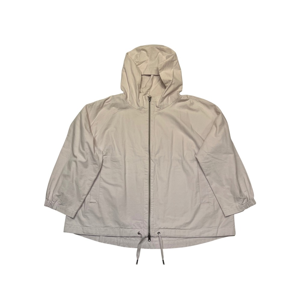 Eileen Fisher Pale Pink Organic Cotton Hemp Minimalist Hooded Zip Jacket Size 1X